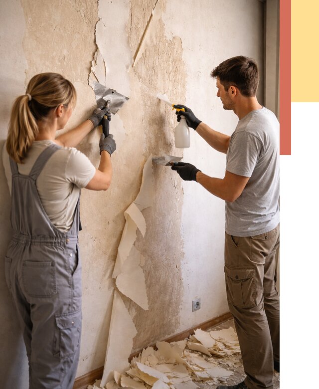 Снятие старых обоев в Рязани от 5391 руб. под ключ недорого | ОТДЕЛОЧНИК-Рзн