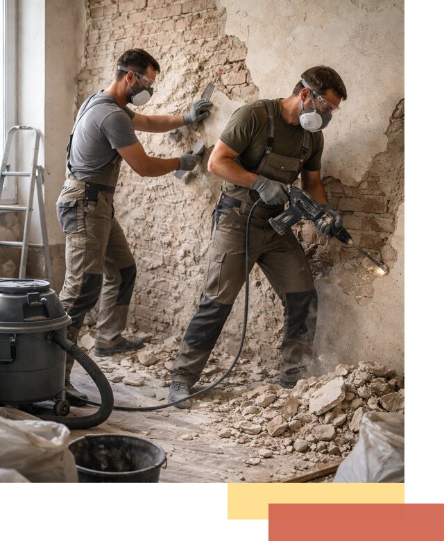 Демонтаж штукатурки со стен в Рязани быстро и аккуратно