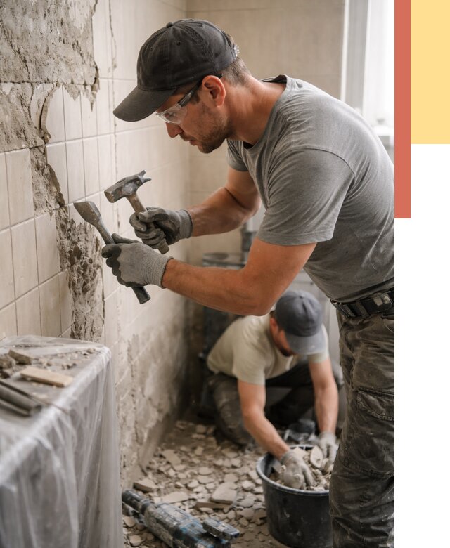 Демонтаж плитки со стен в Рязани от 873 руб. — быстро и недорого | ОТДЕЛОЧНИК-Рзн