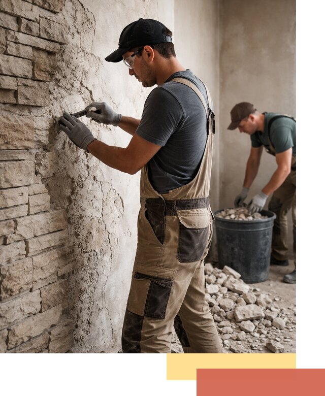 Демонтаж декоративного камня в Рязани профессионально и безопасно