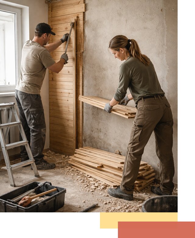 Демонтаж вагонки со стен в Рязани — профессиональный демонтаж