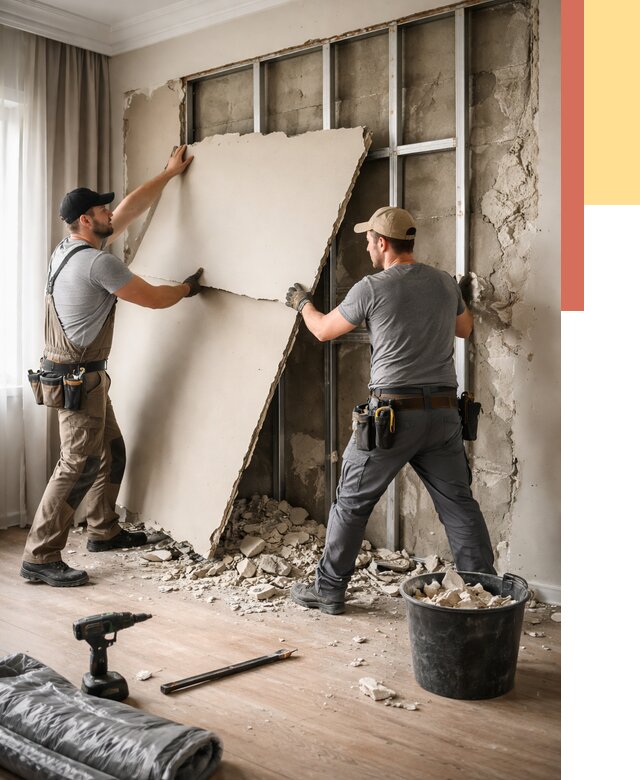 Демонтаж гипсокартона со стен в Рязани от 359 руб. — услуги демонтажа | ОТДЕЛОЧНИК-Рзн