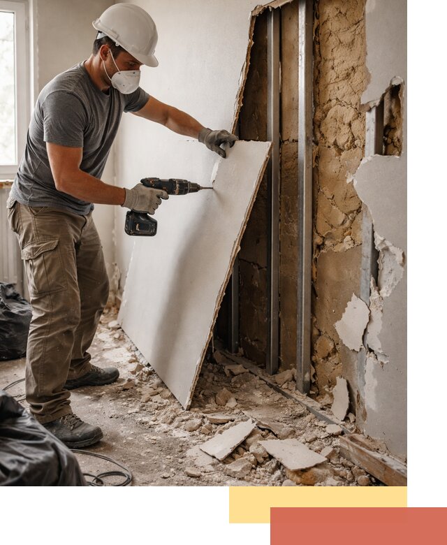 Демонтаж гипсокартона со стен в Рязани качественно и быстро