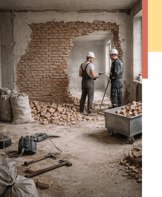 Демонтаж кирпичных стен в Рязани от 4313 руб. — быстро, недорого, под ключ | ОТДЕЛОЧНИК-Рзн