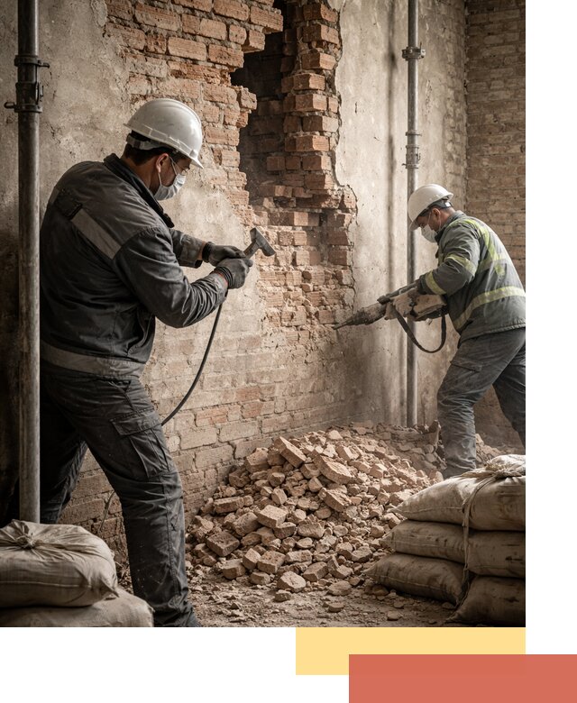 Демонтаж кирпичных стен в Рязани быстро и безопасно