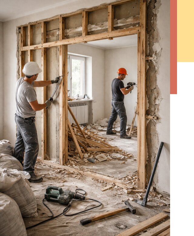 Демонтаж деревянных перегородок в Рязани от 3286 руб. — быстро и недорого | ОТДЕЛОЧНИК-Рзн