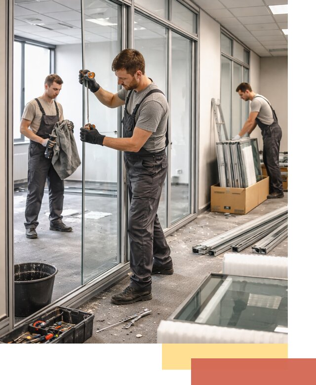 Демонтаж стеклянных перегородок в Рязани быстро и безопасно