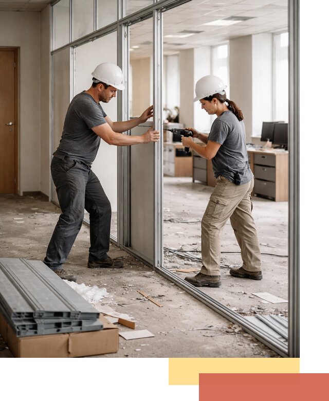 Демонтаж алюминиевых перегородок в Рязани быстро и аккуратно