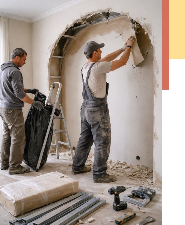 Демонтаж арки из гипсокартона в Рязани от 3594 руб. — услуги под ключ | ОТДЕЛОЧНИК-Рзн