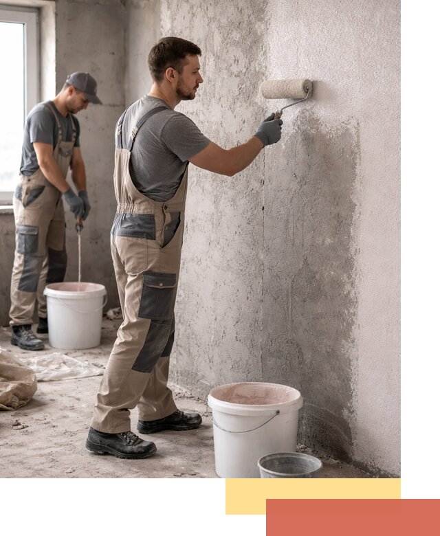 Нанесение бетоноконтакта на стены в Рязани для последующей отделки