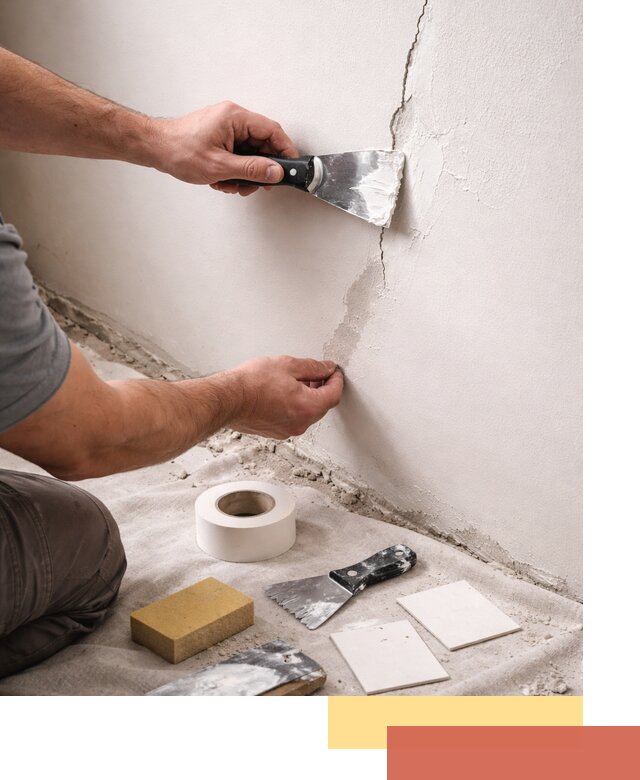 Заделка трещин и сколов в стенах и потолках в Рязани