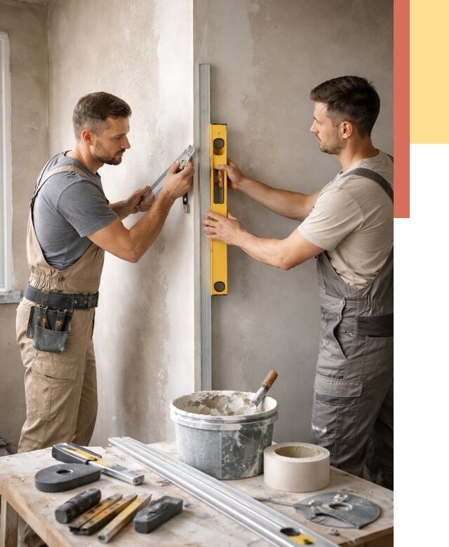 Выведение углов стен в Рязани от 1900 руб. быстро и недорого | ОТДЕЛОЧНИК-Рзн