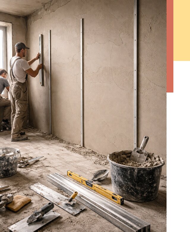 Штукатурка стен по маякам в Рязани от 5647 руб./м² — выравнивание под ключ | ОТДЕЛОЧНИК-Рзн