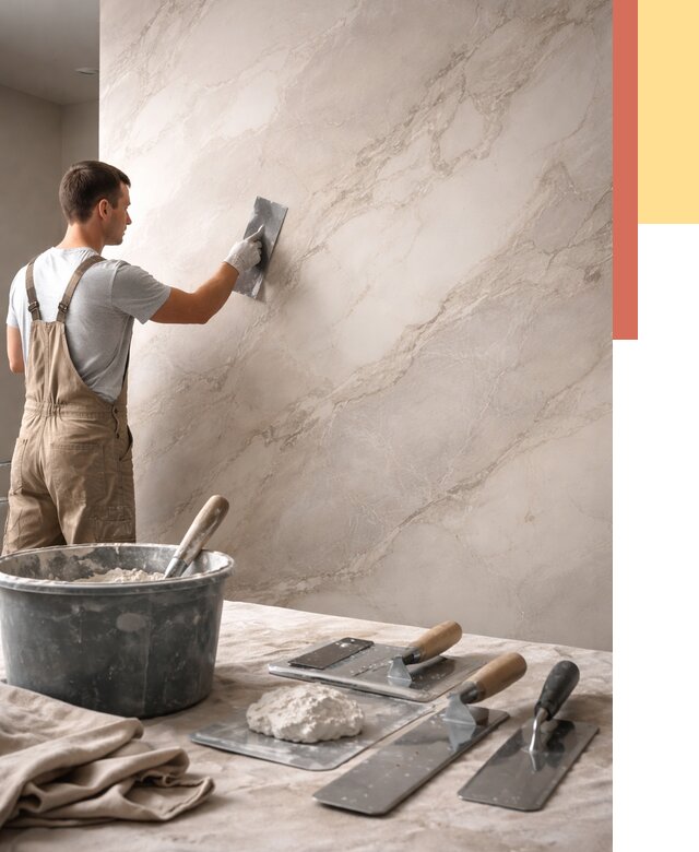 Декоративная штукатурка под мрамор в Рязани от 2875 руб./м² — быстро и недорого | ОТДЕЛОЧНИК-Рзн