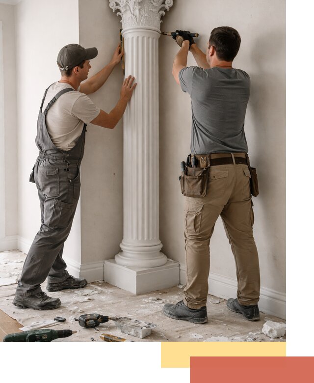 Установка декоративных колонн в Рязани под ключ