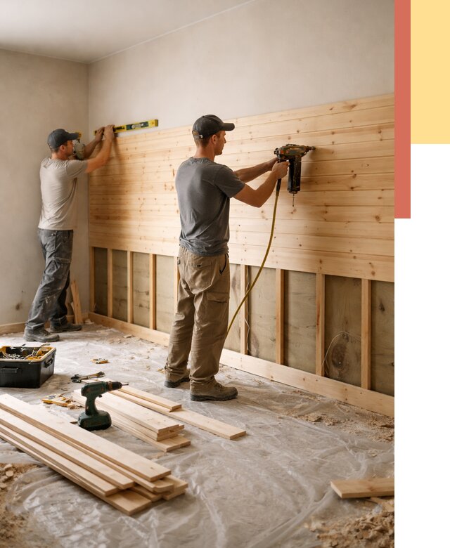 Монтаж деревянной вагонки на стены в Рязани от 7701 руб. | Услуги монтажа вагонки | ОТДЕЛОЧНИК-Рзн