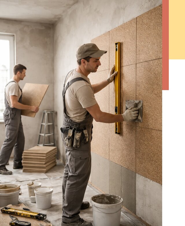 Монтаж пробковых панелей на стены в Рязани от 3594 руб. — ОТДЕЛОЧНИК-Рзн