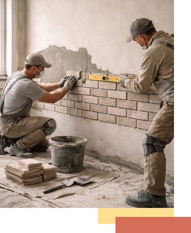 Монтаж декоративного кирпича профессионально в Рязани