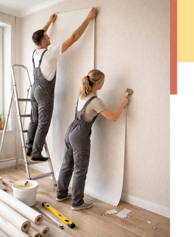 Поклейка флизелиновых обоев в Рязани от 6161 руб. | Быстро и недорого — ОТДЕЛОЧНИК-Рзн