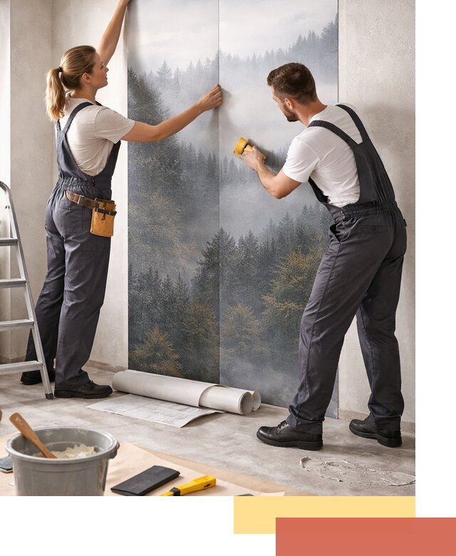 Поклейка фотообоев профессионально в Рязани под ключ