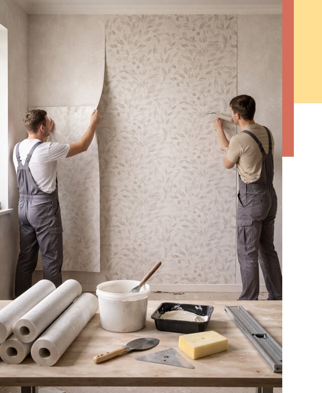 Поклейка обоев с подбором рисунка в Рязани от 3594 руб. | ОТДЕЛОЧНИК-Рзн - быстро и недорого