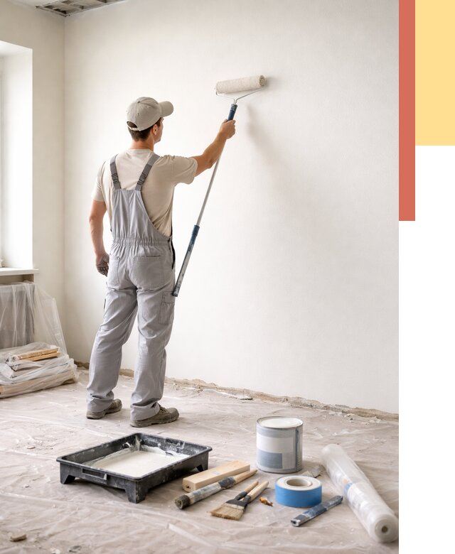 Покраска стен водоэмульсионной краской в Рязани от 462 руб. за м² | ОТДЕЛОЧНИК-Рзн