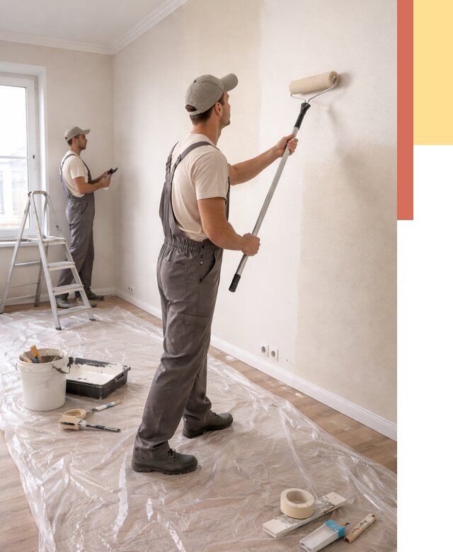 Покраска стен акриловой краской в Рязани от 3594 руб./м² — быстро и недорого | ОТДЕЛОЧНИК-Рзн