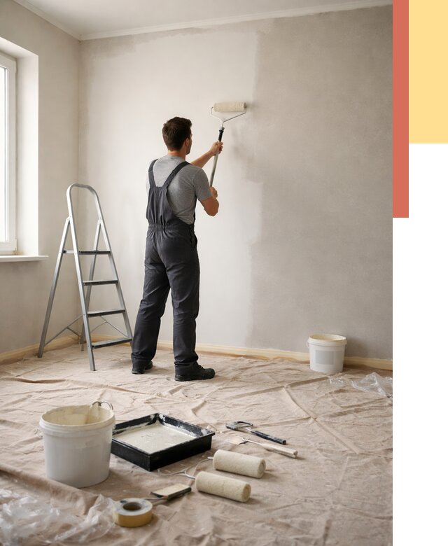 Покраска стен моющейся краской в Рязани от 359 руб./м² — быстро и недорого | ОТДЕЛОЧНИК-Рзн