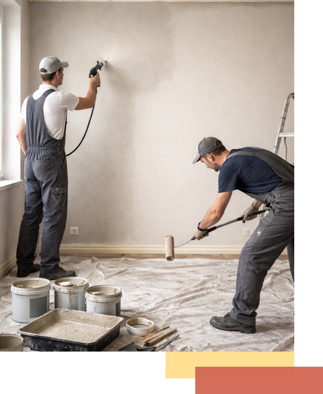 Покраска стен моющейся краской и защита поверхностей в Рязани