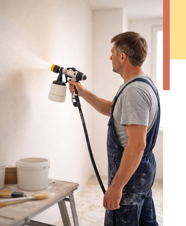 Покраска стен краскопультом в Рязани от 7701 руб. — механизированная покраска | ОТДЕЛОЧНИК-Рзн