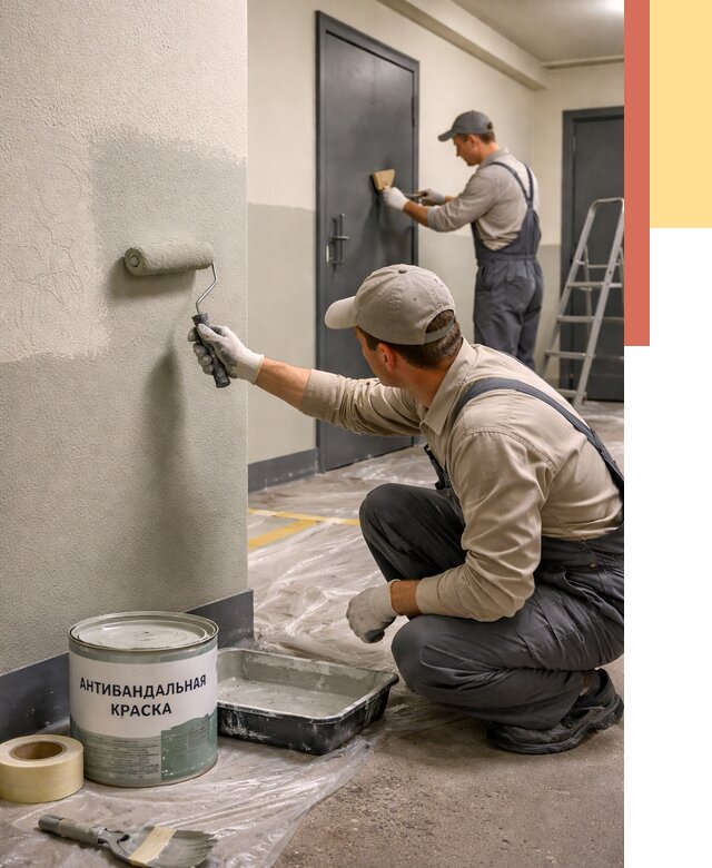 Покраска стен антивандальной краской в Рязани от 4621 руб./м² под ключ | ОТДЕЛОЧНИК-Рзн