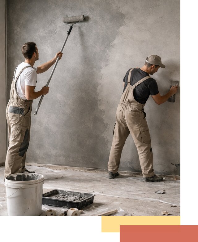 Покраска стен под бетон в Рязани профессионально и недорого