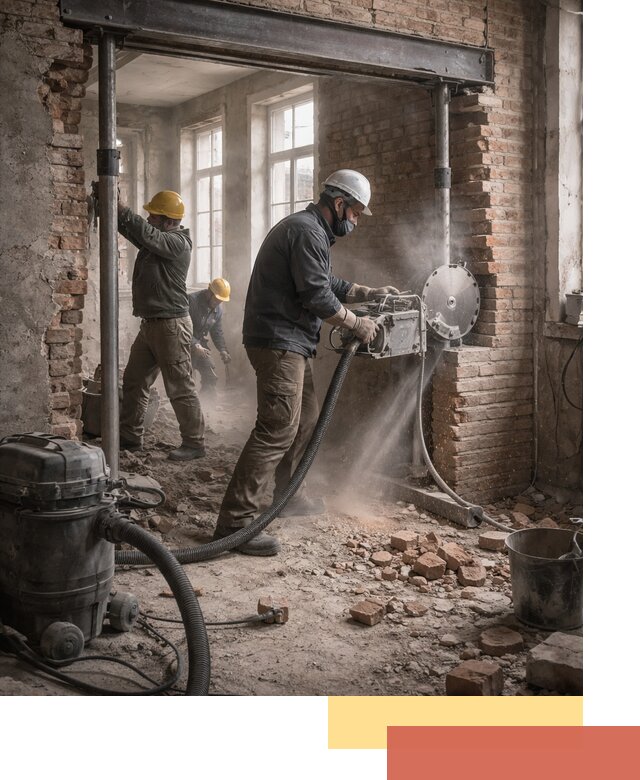 Прорезка проема в стене под дверной или оконный проем в Рязани