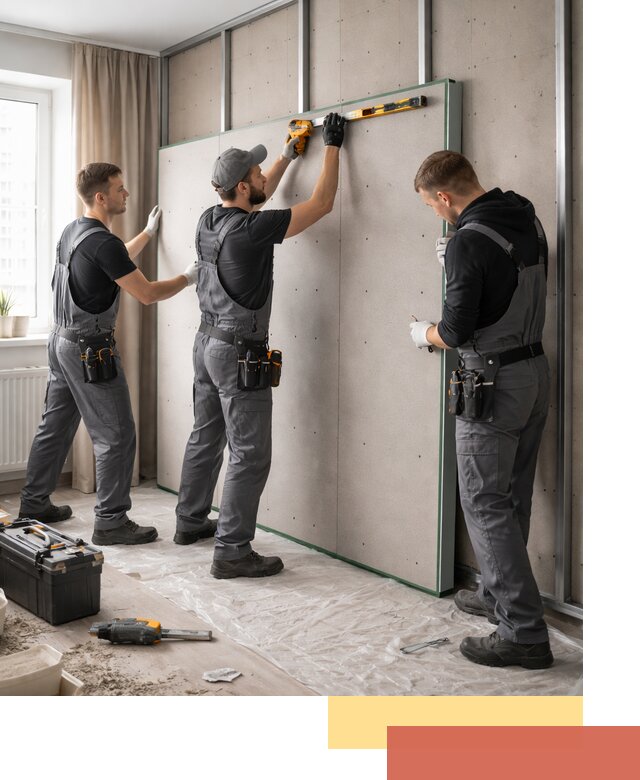 Шумоизоляция стен панелями ЗИПС в Рязани для жилых и коммерческих помещений