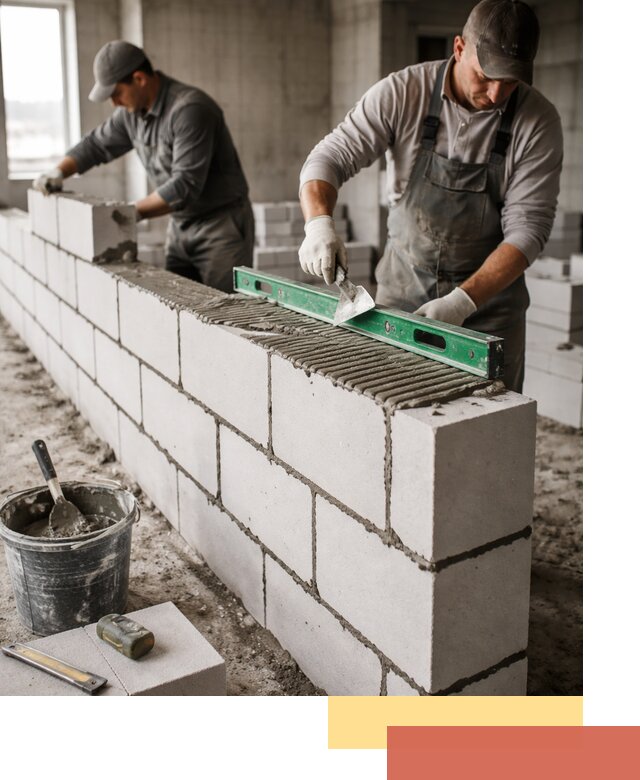 Кладка перегородок из газобетона в Рязани быстро и качественно