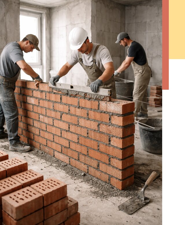 Кладка перегородок из кирпича в Рязани от 3594 руб. за м² | ОТДЕЛОЧНИК-Рзн