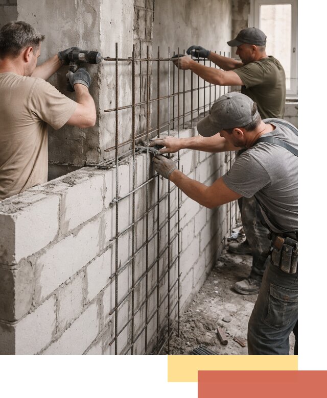 Армирование кладки перегородок в Рязани профессионально и надёжно
