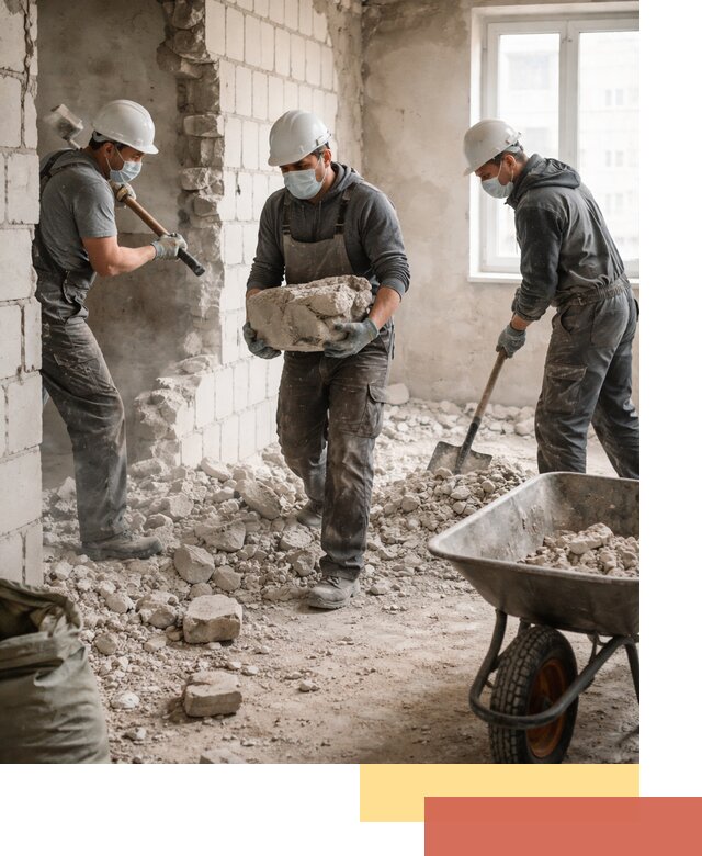 Демонтаж блочных перегородок в Рязани быстро и аккуратно