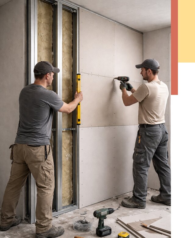 Монтаж двухслойной перегородки из гипсокартона в Рязани от 1489 руб. | ОТДЕЛОЧНИК-Рзн