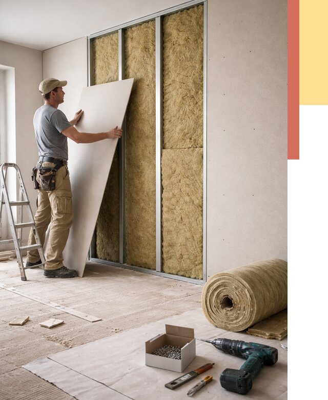 Перегородка из гипсокартона с шумоизоляцией в Рязани от 3204 руб. | ОТДЕЛОЧНИК-Рзн