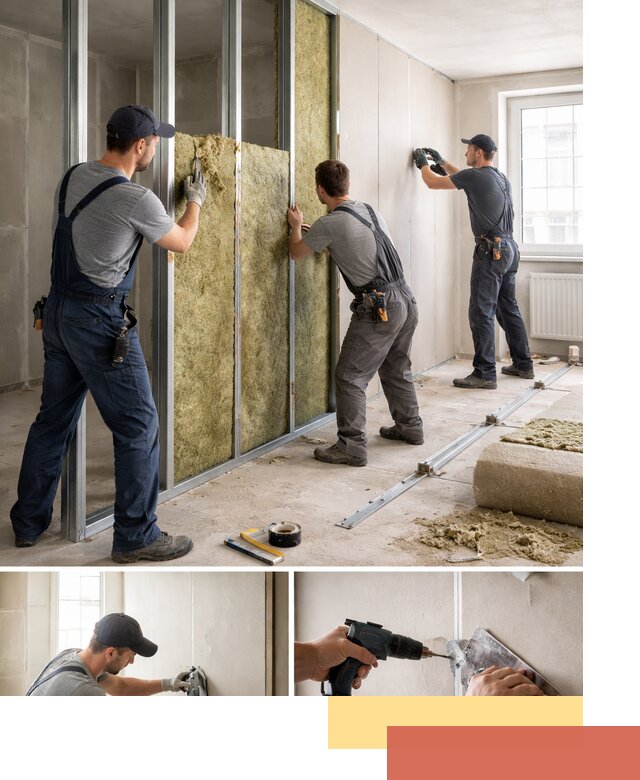 Перегородка из гипсокартона с шумоизоляцией в Рязани — монтаж под ключ