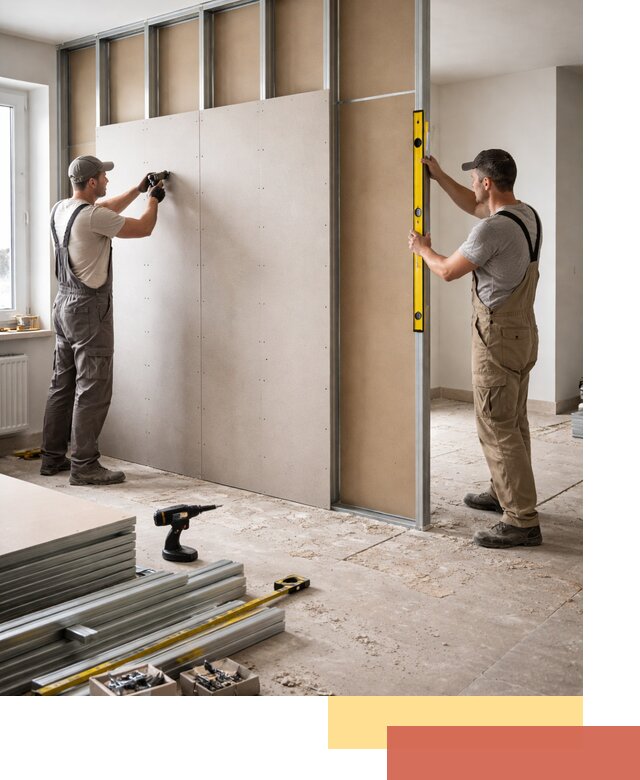 Зонирующая перегородка из гипсокартона под ключ в Рязани