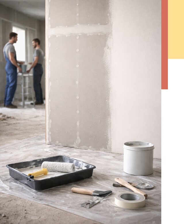 Покраска перегородок из гипсокартона в Рязани от 4621 руб. под ключ | ОТДЕЛОЧНИК-Рзн