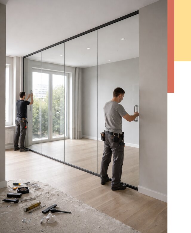 Изготовление стеклянных перегородок в Рязани от 12681 руб. под ключ | ОТДЕЛОЧНИК-Рзн