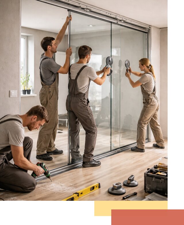 Изготовление стеклянных перегородок на заказ в Рязани