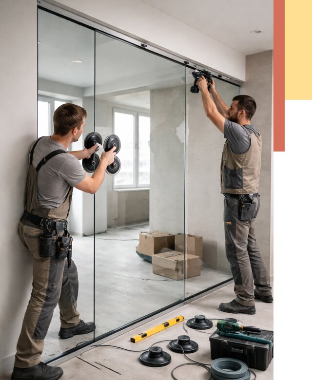 Монтаж стеклянных перегородок в Рязани от 6674 руб. | ОТДЕЛОЧНИК-Рзн