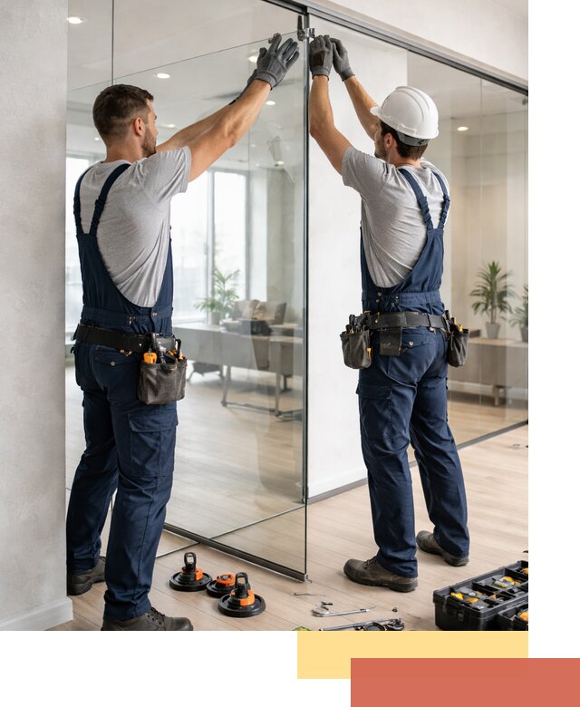 Безрамные стеклянные перегородки под ключ в Рязани