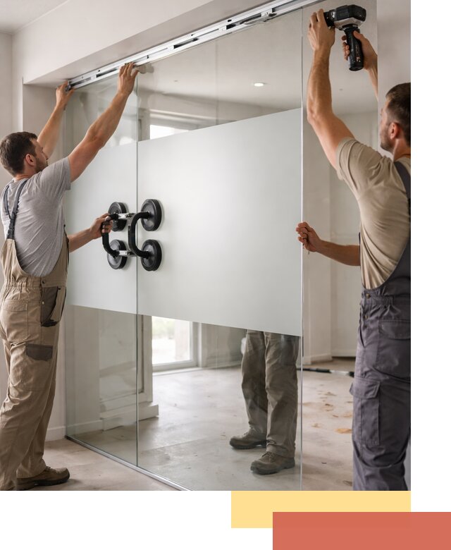 Матовые стеклянные перегородки под ключ в Рязани