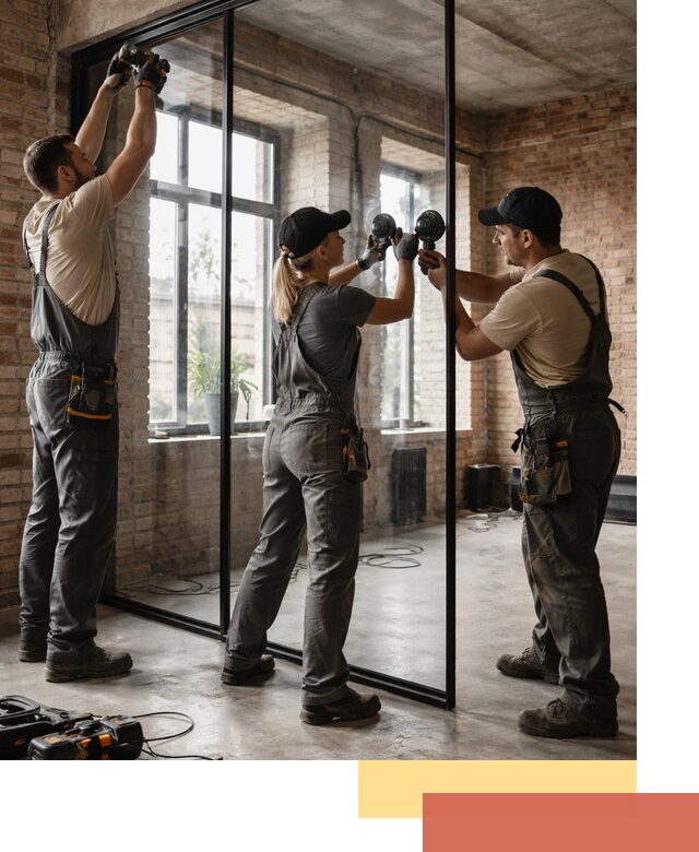 Стеклянные перегородки лофт — изготовление и монтаж в Рязани