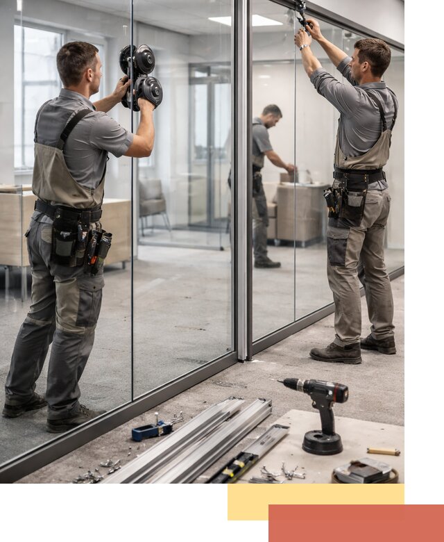 Стеклянные офисные перегородки под ключ в Рязани